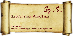 Sztáray Vladimir névjegykártya